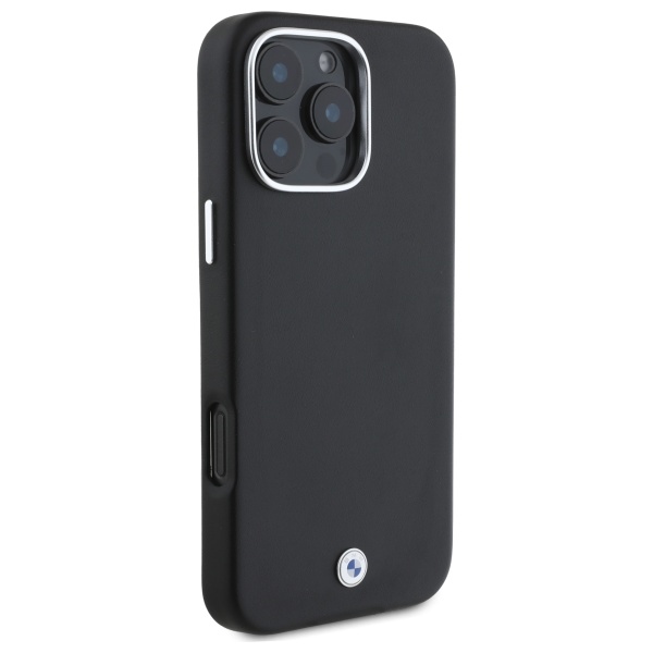 BMW iPhone 16 Pro Case Sign Full Wrapped Metal MagSafe, Black