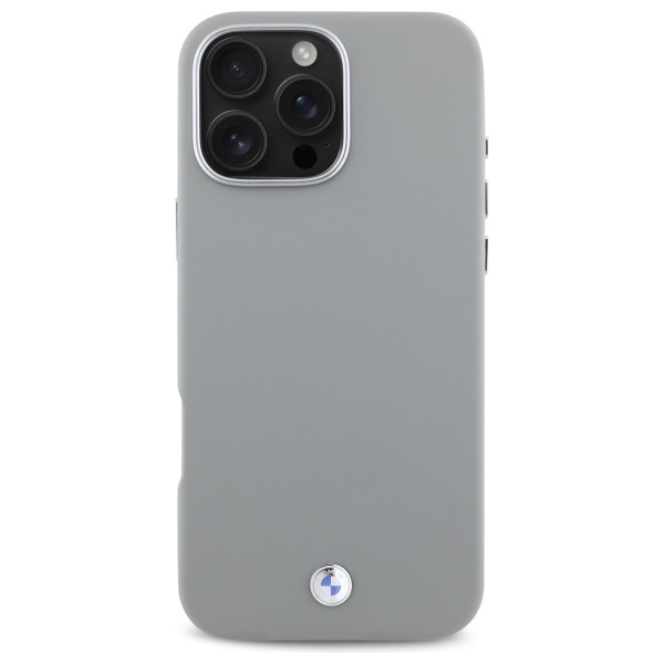 Чехол BMW для iPhone 16 Pro Max Sign Full Wrapped Metal MagSafe, серый