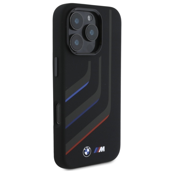 BMW BMHMP16X23SLIK iPhone 16 Pro Max 6.9" black/black hardcase Silicone Turning Lines MagSafe