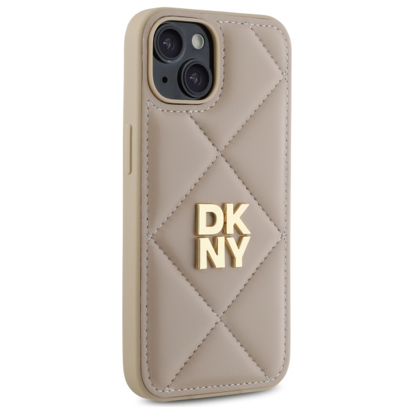 Dkny iPhone 14 Case Quilted Stack Logo, Beige