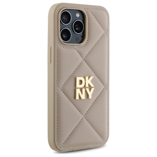 DKNY iPhone 14 Pro Max Case Quilted Stack Logo, Beige