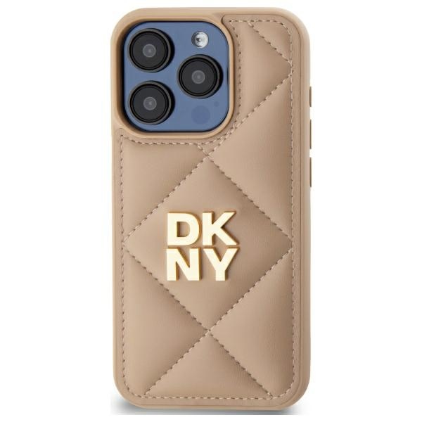DKNY iPhone 15 Pro Case Quilted Stack Logo, Beige