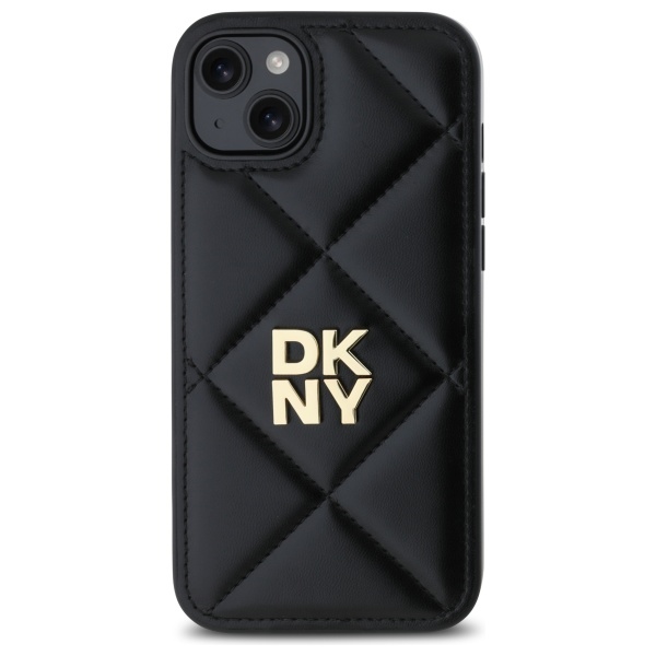 DKNY iPhone 15 Plus Case Quilted Stack Logo, Black