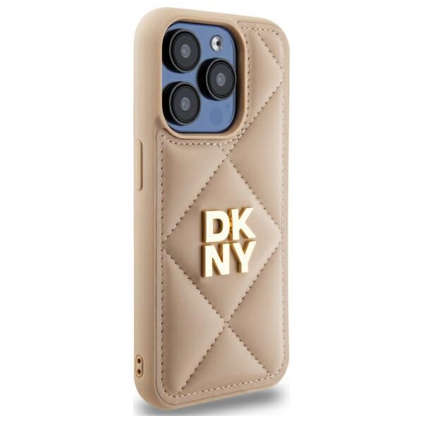 Dkny iPhone 15 Pro Max Case Quilted Stack Logo, Beige