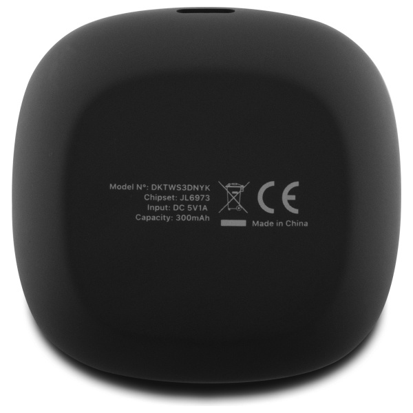 DKNY TWS BT 3D Rubber Matte Finish Wireless Headphones - Black