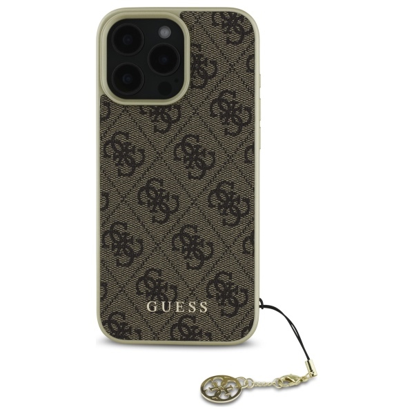 Guess GUHCP16LGF4GBR iPhone 16 Pro 6.3" brown/brown hardcase 4G Charms Collection