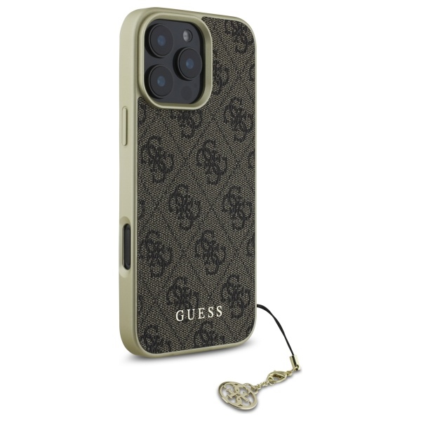 Guess GUHCP16LGF4GBR iPhone 16 Pro 6.3" brown/brown hardcase 4G Charms Collection