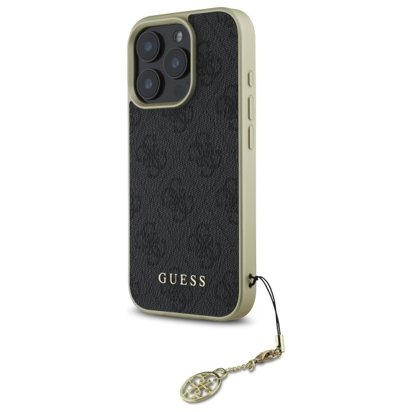 Guess iPhone 16 Pro Case 4G Charms Collection, Black