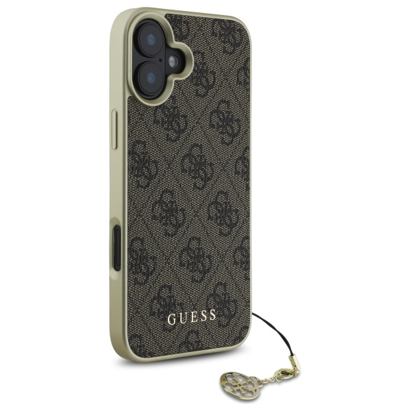 Guess iPhone 16 Plus Case 4G Charms Collection, Brown