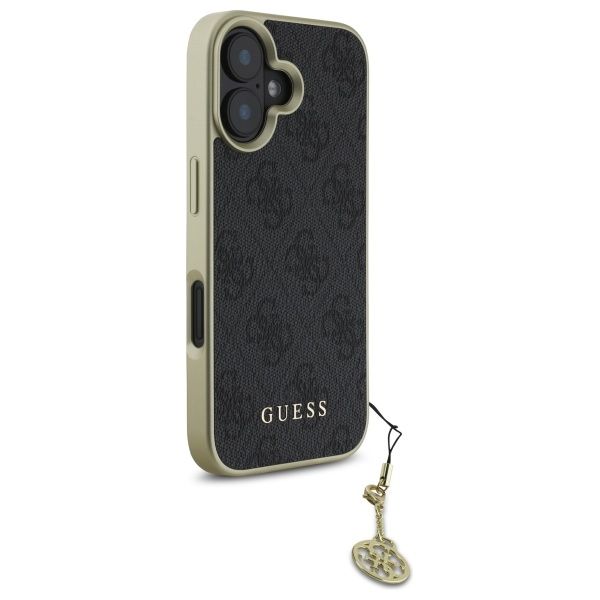 Guess iPhone 16 Plus vāciņš 4G Charms Collection, melns