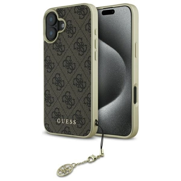 Guess GUHCP16SGF4GBR iPhone 16 6.1" brown/brown hardcase 4G Charms Collection