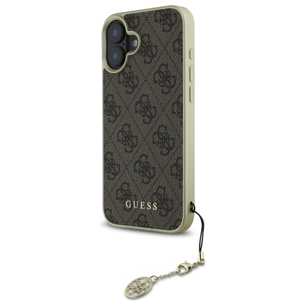 Guess iPhone 16 Case 4G Charms Collection, Brown