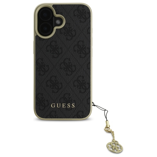 Guess iPhone 16 Case 4G Charms Collection, Black