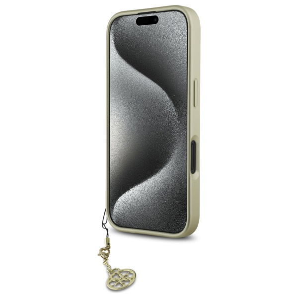 Guess 4G Charms Collection dėklas iPhone 16 6.1\", juodas