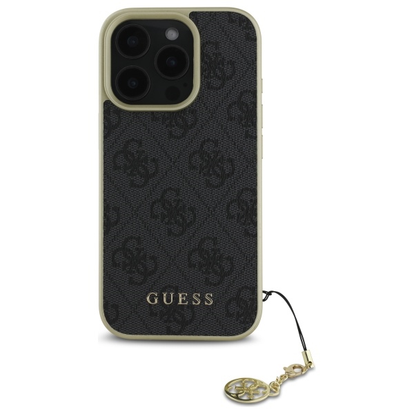 Guess iPhone 16 Pro Max Case 4G Charms Collection, Black