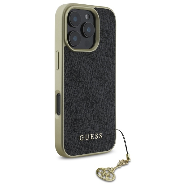 Guess iPhone 16 Pro Max Case 4G Charms Collection, Black