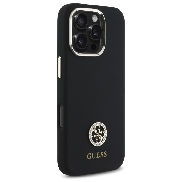 Guess GUHCP16XM4DGPK iPhone 16 Pro Max 6.9" black/black hardcase Silicone Logo Strass 4G
