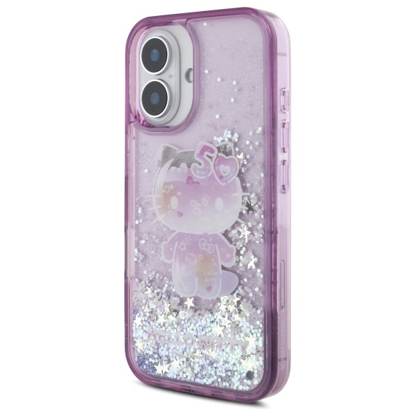 Чехол Hello Kitty для iPhone 16 Liquid Glitter 50TH Anniversary Party, фиолетовый