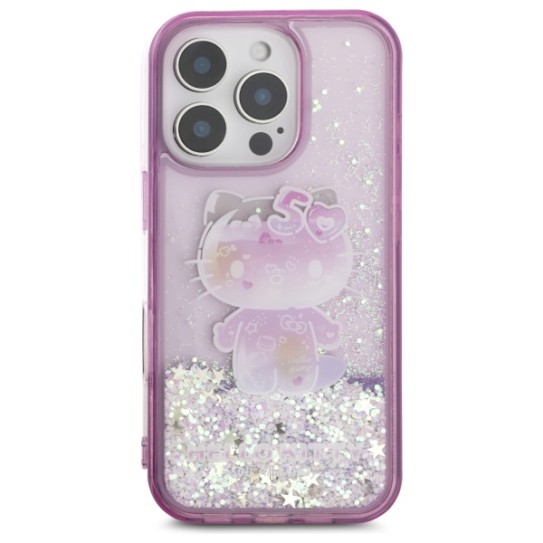 Hello Kitty iPhone 16 Pro Max Case Liquid Glitter 50th Anniversary, Purple