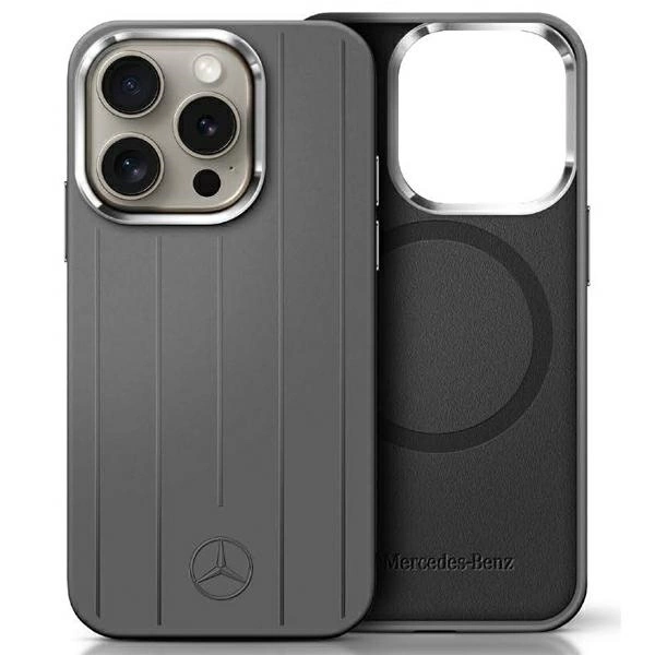Mercedes MEHMP16X23SUVSA iPhone 16 Pro Max 6.9" gray/gray hardcase Silicone Vertical Tonal Stripes MagSafe