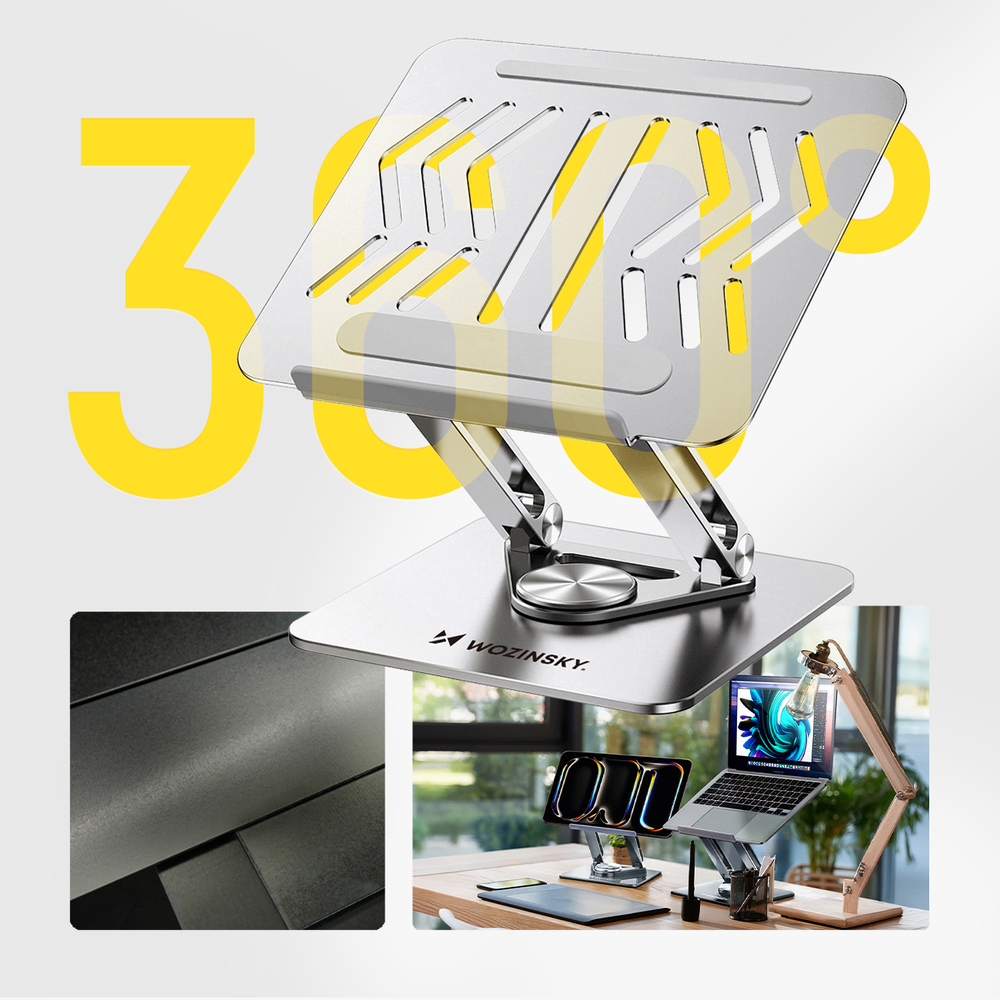 Wozinsky WRS-CPY84SS Aluminum Laptop and Tablet Stand, Silver