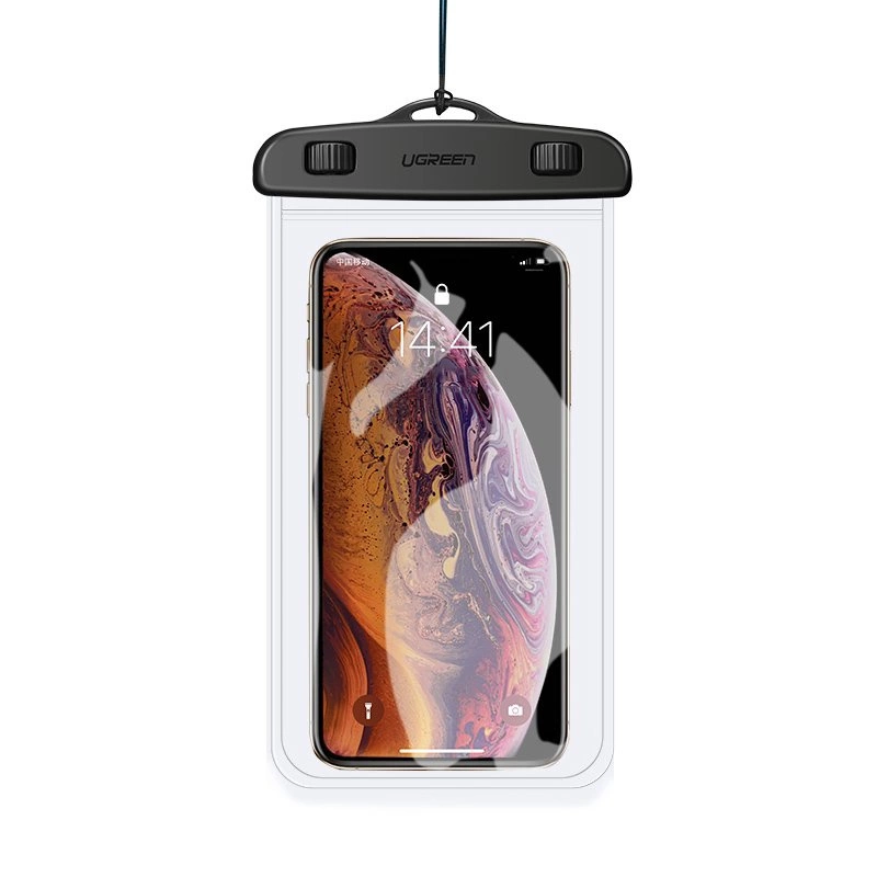 Ugreen LP186 60959 ūdensizturīgs IPX8 futrālis 4-6,5\" viedtālrunim - melns un caurspīdīgs | case waterproof for...