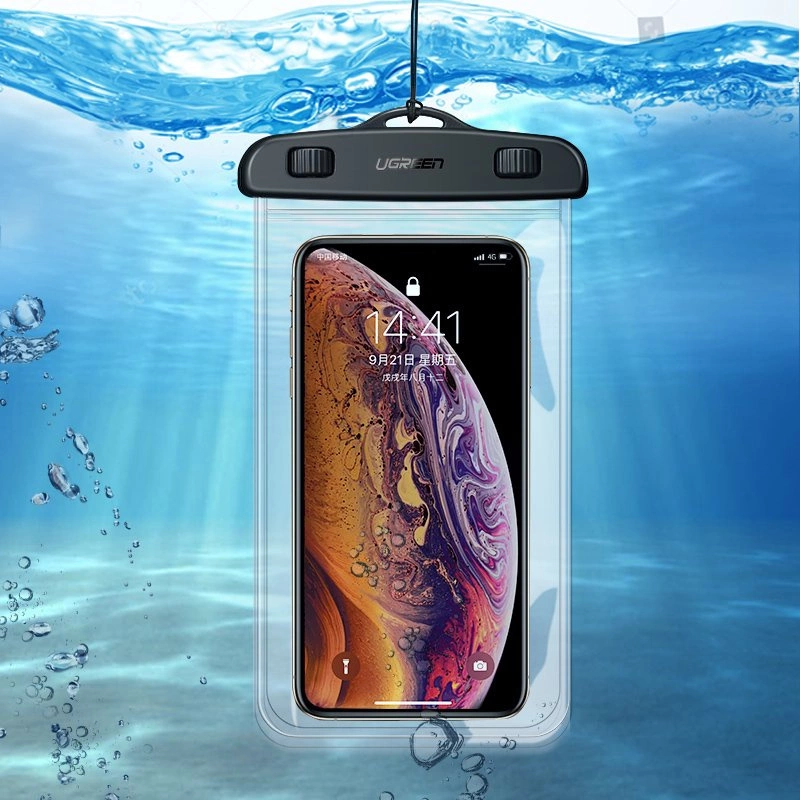 Ugreen LP186 60959 case waterproof IPX8 for 4-6.5\\\" smartphone - black and transparent