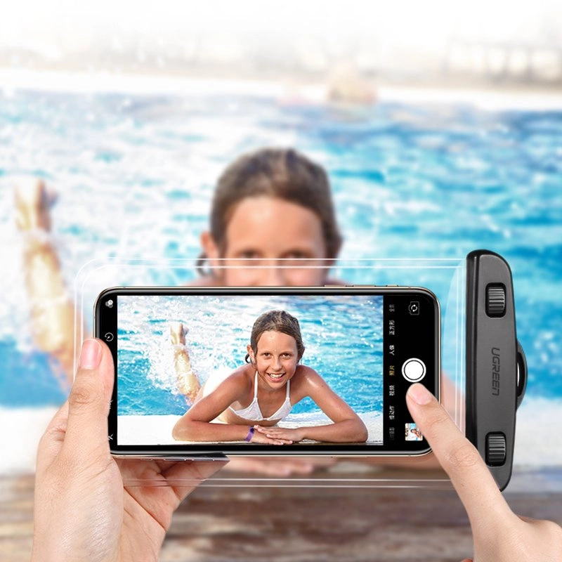 Ugreen LP186 60959 case waterproof IPX8 for 4-6.5\\\" smartphone - black and transparent