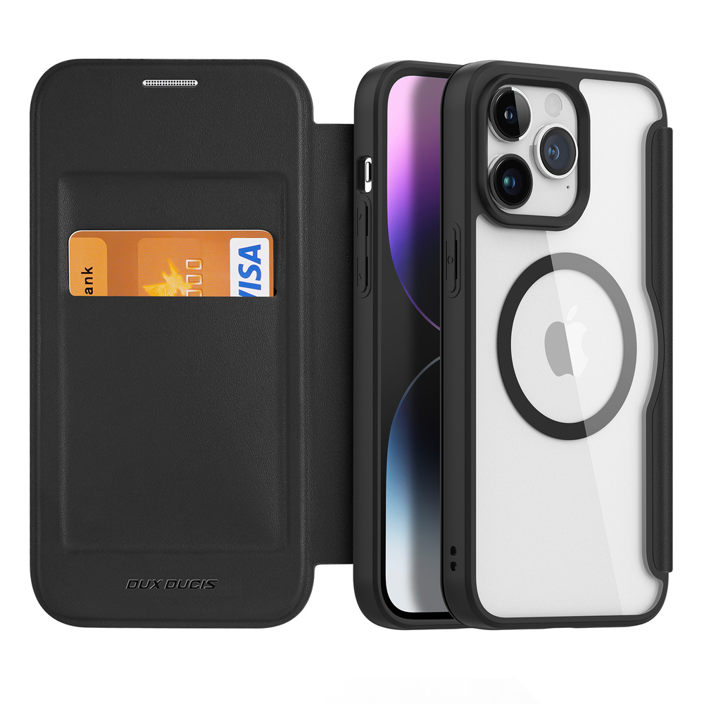 Dux Ducis Skin X Pro Magnetic Flip MagSafe apvalks iPhone 15 Max - melns | Case Black