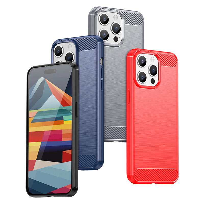 Carbon Case for iPhone 15 Pro Max with Carbon Pattern, Blue