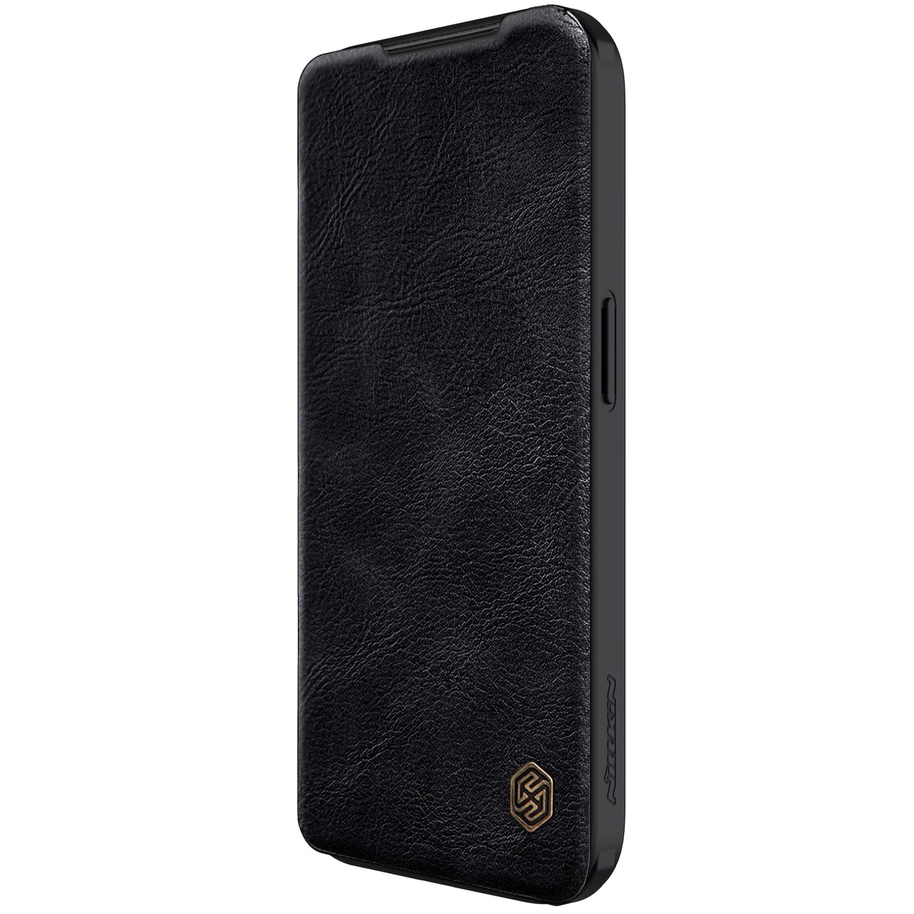 Leather Case with Camera Cover for iPhone 15 Pro Max Nillkin Qin Pro Leather - Black