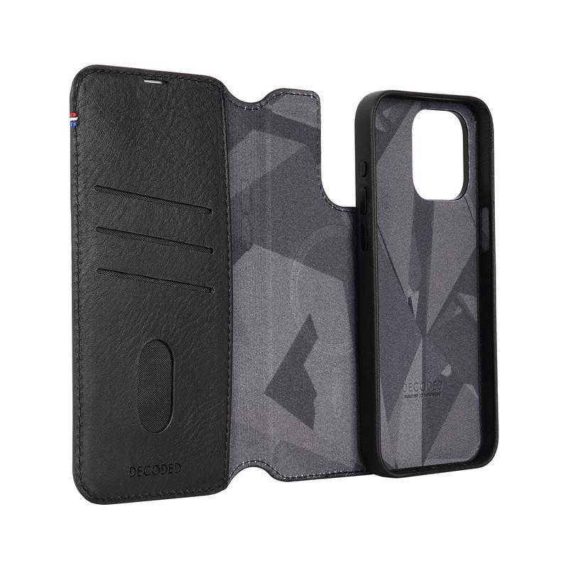 Decoded Detachable Wallet Case Leather with MagSafe for iPhone 15 Pro Max - Black