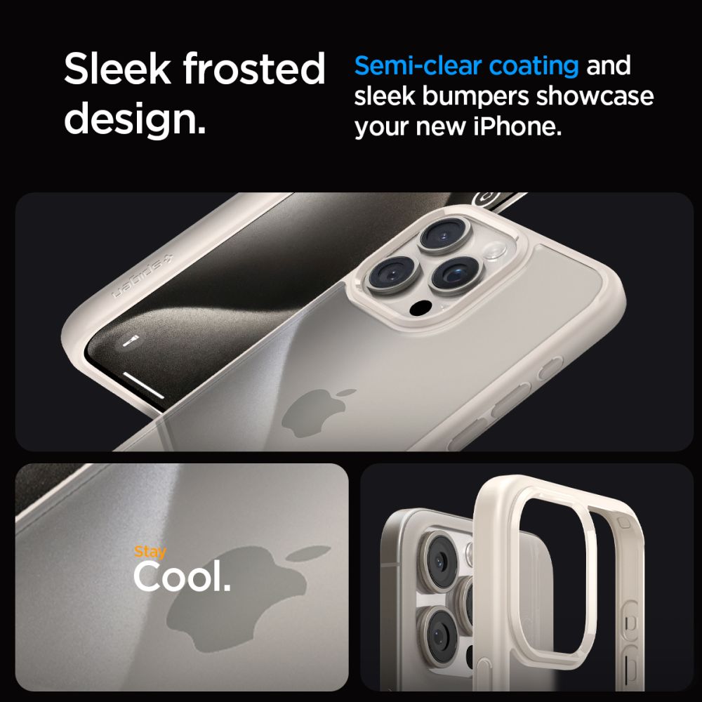Spigen Ultra Hybrid iPhone 15 Pro Max Case - Natural Titanium