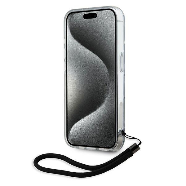 Karl Lagerfeld iPhone 15 Pro Max Case IML Zebra Pattern & Cord, Purple