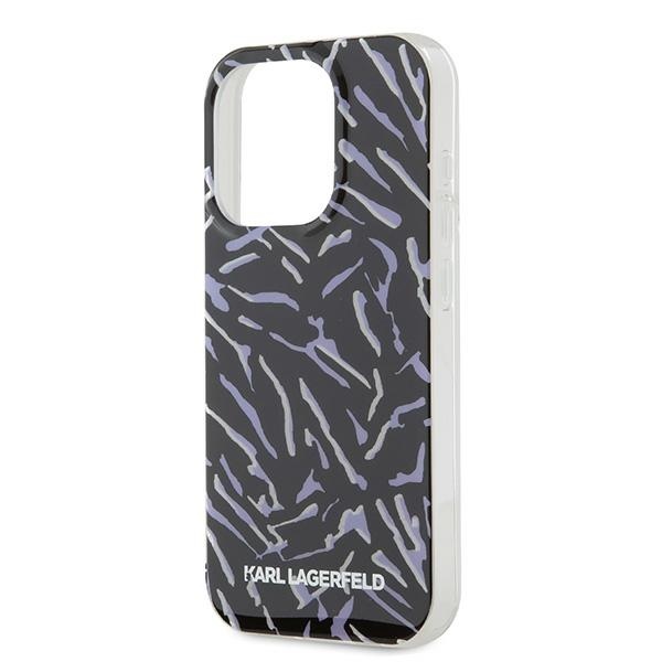 Karl Lagerfeld iPhone 15 Pro Max Case IML Zebra Pattern & Cord, Purple
