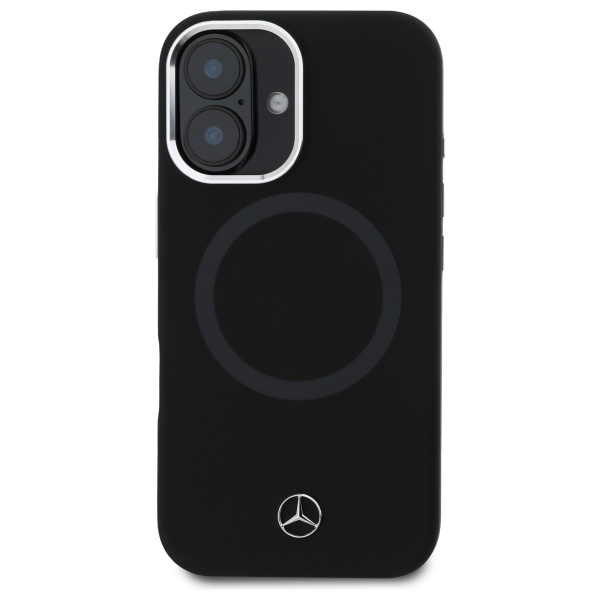 Mercedes iPhone 16 Case Silicone Tonal Logo MagSafe, Black