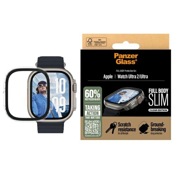 PanzerGlass Full Body Slim Case for Apple Watch Ultra 2 / Ultra 49mm, Transparent