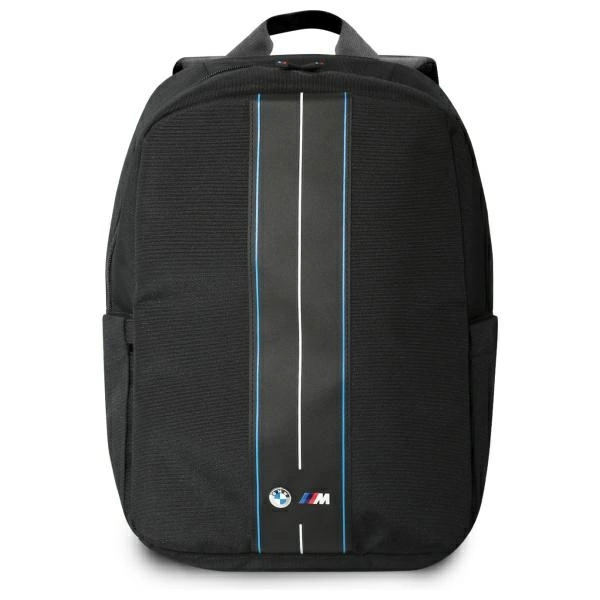 BMW mugursoma BMBP15COMPVVSKL 16", melna, neilona, ar zilu svītru | Backpack BMBP15COMPVSKL 16" Black Nylon...