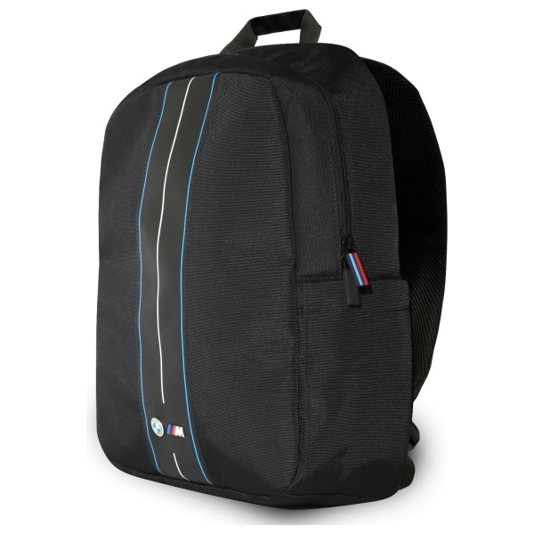 BMW mugursoma BMBP15COMPVVSKL 16", melna, neilona, ar zilu svītru | Backpack BMBP15COMPVSKL 16" Black Nylon...