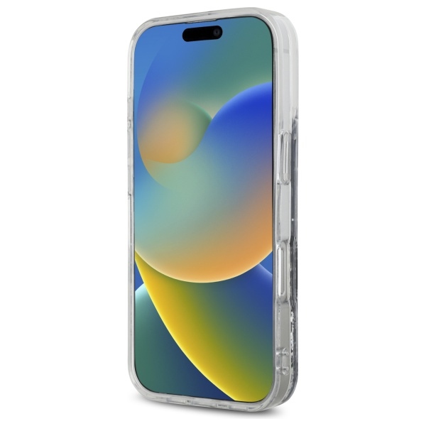 Чехол DKNY для iPhone 16 Pro Max Liquid Glitter Arch Logo, черный
