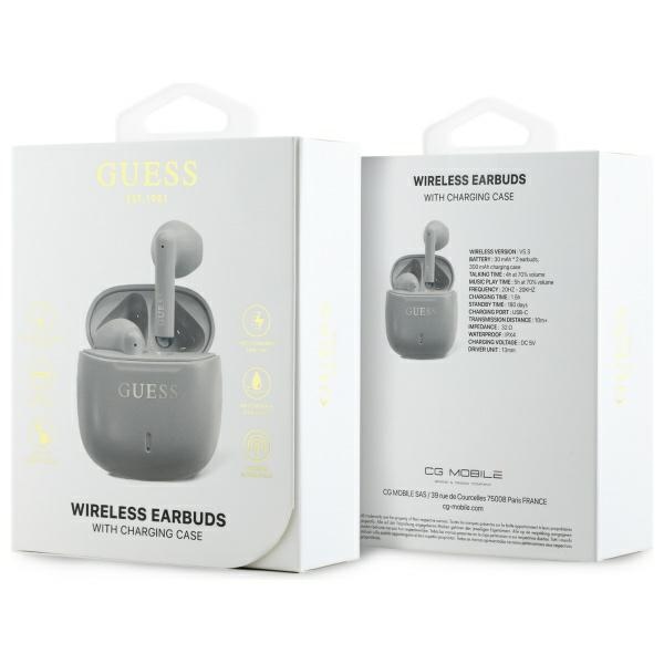 Guess TWS Bluetooth Headphones Printed Classic Logo, Taupe