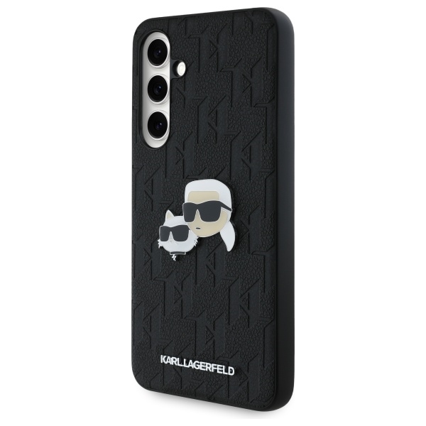 Karl Lagerfeld Samsung Galaxy S24 FE Case Monogram Karl & Choupette, Black