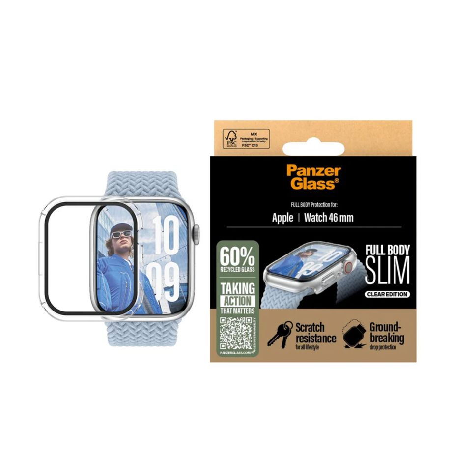 PanzerGlass Snappie Full Body Case for Apple Watch 10 46mm, Transparent
