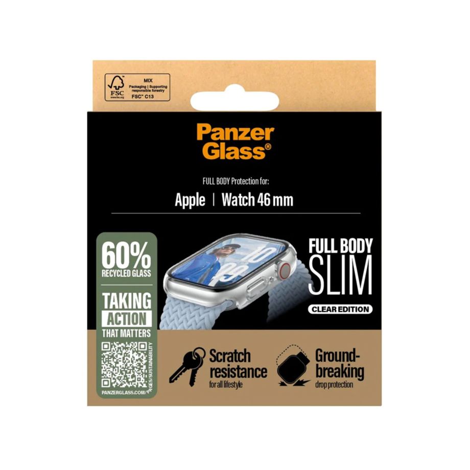 PanzerGlass Snappie Full Body Case for Apple Watch 10 46mm, Transparent