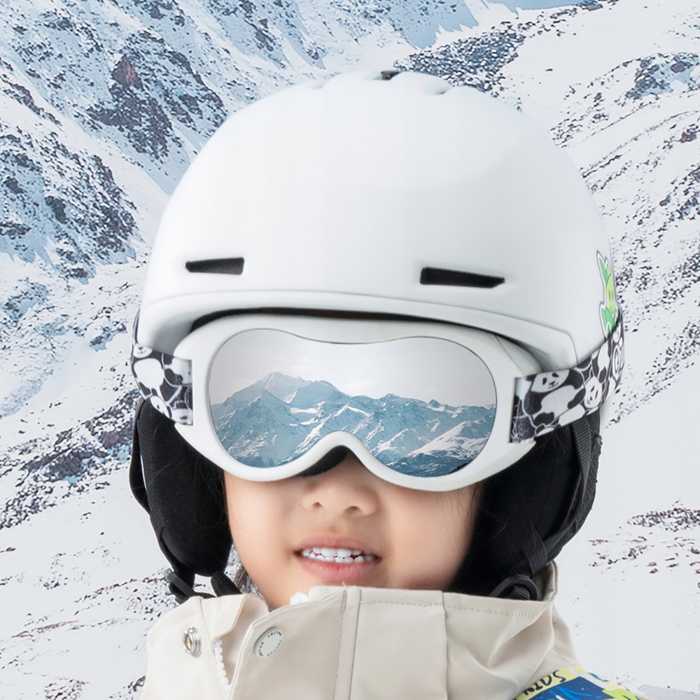 Qunature Panda Ski Goggles for Kids, Black/White