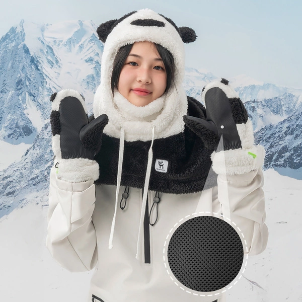 Лыжные перчатки Qunature Panda для детей и взрослых, размер S,...