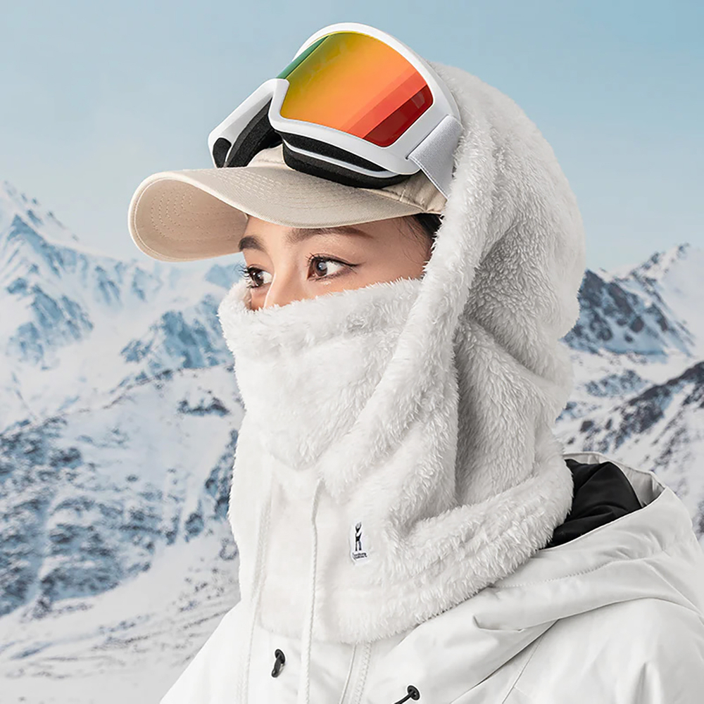 Qunature Arctic Velvet Ski Balaclava, Size L - White