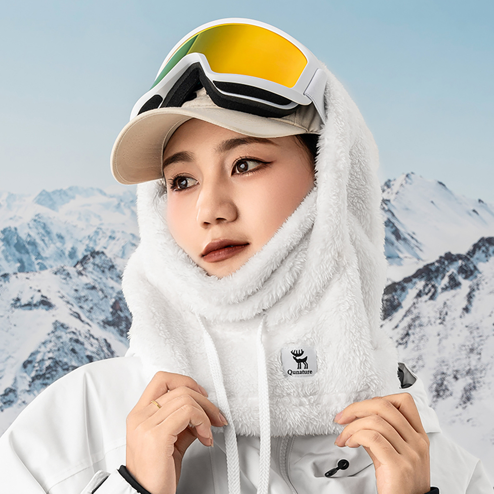 Qunature Arctic Velvet Ski Balaclava, Size L - White
