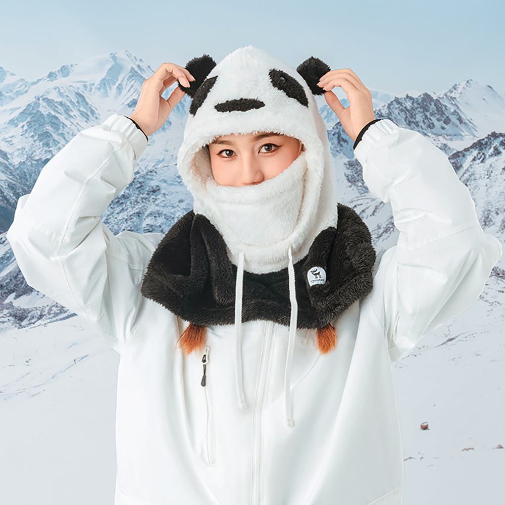 Qunature Panda Ski Balaclava, Size M, Black/White