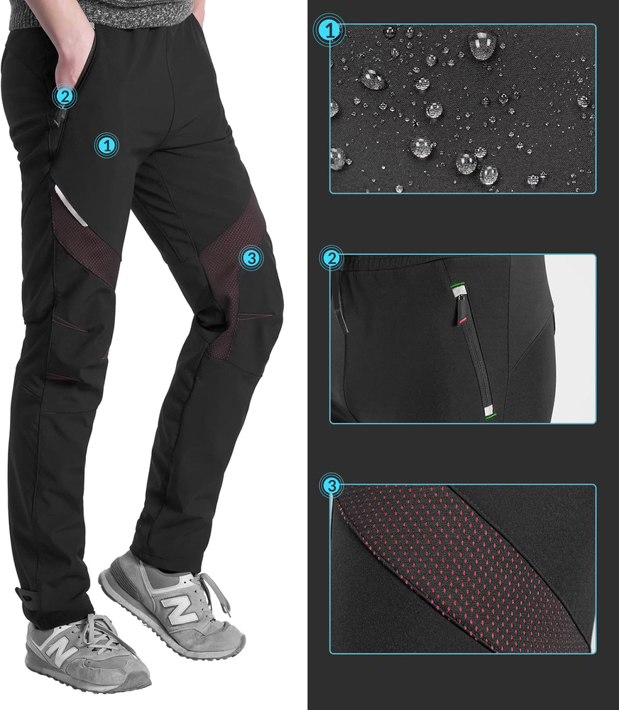 Rockbros Patrol Windproof Sports Pants, Size L, Black